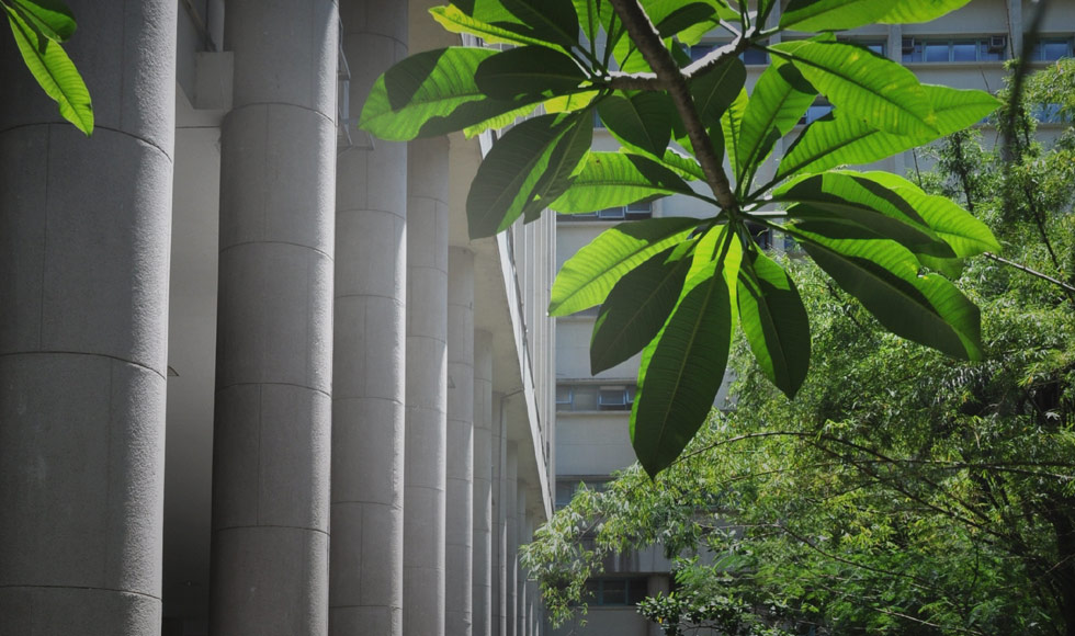 Pilotis do Edifício da Amizade, na PUC-Rio 