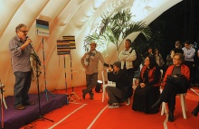 Fala do prof. Sérgio Bruni durante o evento. Fotógrafa Camille Valbusa. Acervo do Projeto Comunicar.