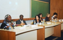 Uma das mesas do Seminário Internacional Brasil-Senegal. Fotógrafo Weiler Finamore Filho. Acervo do Projeto Comunicar. 