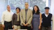 O coordenador da CCPG, prof. Paulo César Duque Estrada, e equipe: Jorge dos Santos, Célia Maria de Souza Pereira, Ana Zélia Saboia Martins e Nilton do Rosário Vollotão.