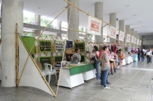 Exposição nos pilotios do Edifício da Amizade. Fotógrafo Antônio Albuquerque. Acervo do Núcleo de Memória.