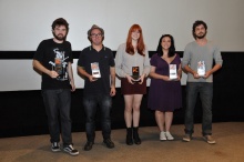 Na foto, identificados, Marcelo Velloso, Sidney Dore e Adélia Jeveaux. Fotógrafo Jorge Paulo. Acervo do Projeto Comunicar.