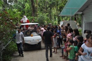 Festa de Natal dos Funcionários. Chegada do Papai Noel. 20/12/2013. Fotógrafo Antônio Albuquerque. Acervo do Núcleo de Memória.