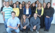 O Decano do Centro Técnico Científico, Prof. Luiz Alencar Reis da Silva Mello, e equipe. Fotógrafo Antônio Albuquerque. Acervo Núcleo de Memória.