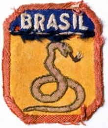 A cobra vai fumar. Distintivo aplicado nas fardas da Força Expedicionária Brasileira que lutou na 2ª guerra mundial.