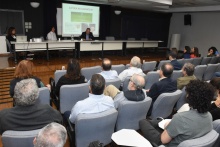 Palestra de abertura com Reitor Pe. Josafá S.J., no auditório Padre Anchieta. Fotógrafo Antônio Albuquerque.