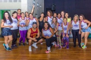 Aulão de Zumba com a Profa. Luciana da Silva Reis. 13/08/2018. Fonte: Facebook da AFPUC.