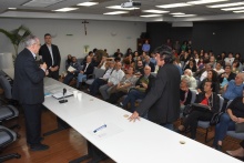 Abertura do evento, com a presença do Reitor Pe. Josafá S.J e do Vice-Reitor Pe. Álvaro Pimentel S.J.. Fotógrafo Antônio Albuquerque.