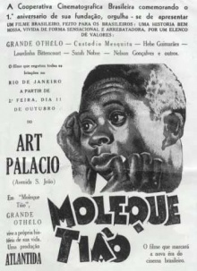 Anúncio do filme Moleque Tião.