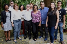 O Coordenador Central de Estágios e Serviços Profissionais, Prof. André Lacombe Penna da Rocha, e equipe. Fotógrafo Antônio Albuquerque. Acervo Núcleo de Memória.