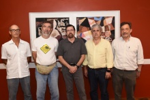 O Decano do Centro Técnico Científico, Prof. Luiz Alencar Reis da Silva Mello, e os coordenadores setoriais. Fotógrafo Antônio Albuquerque. Acervo do Núcleo de Memória.