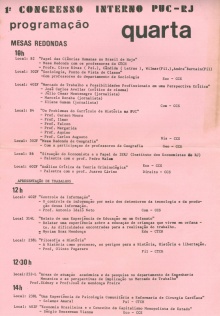 Parte da programação do Congresso.