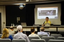 Abertura com o prof. Jorge Biolchini, diretor do Departamento de Medicina. Fotógrafo Caio Matheus. Acervo Comunicar.