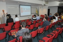 Apresentação do projeto Top Talent Denmark, no Auditório AMEX/IAG. Fotógrafo Antônio Albuquerque. Acervo do Núcleo de Memória.