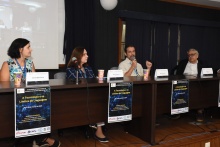 Mesa de abertura com a profa. Cláudia Mont'Alvão (DAD), a profa. Marley Velasco (VRAC), o prof. Sidnei Paciornic (CTC) e o prof. Edgar Lyra (FIL). Fotógrafo Antônio Albuquerque.