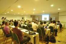 Uma das palestras realizadas no Hotel Mirador, em Copacabana. Fotógrafo desconhecido. Acervo do Projeto Comunicar.