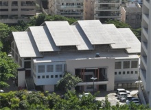 Vista aéra do Espaço Cultural e Esportivo Padre Ormindo Sodré Viveiros de Castro S.J.. Fotógrafo Nilo Lima.