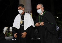 O novo Reitor, pe. Anderson S.J. e o pe. Josafá S.J.. Fotógrafo Antônio Albuquerque.