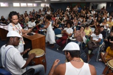 Apresentação que antecedeu à palestra no auditório B8. Fotógrafo Antônio Albuquerque.